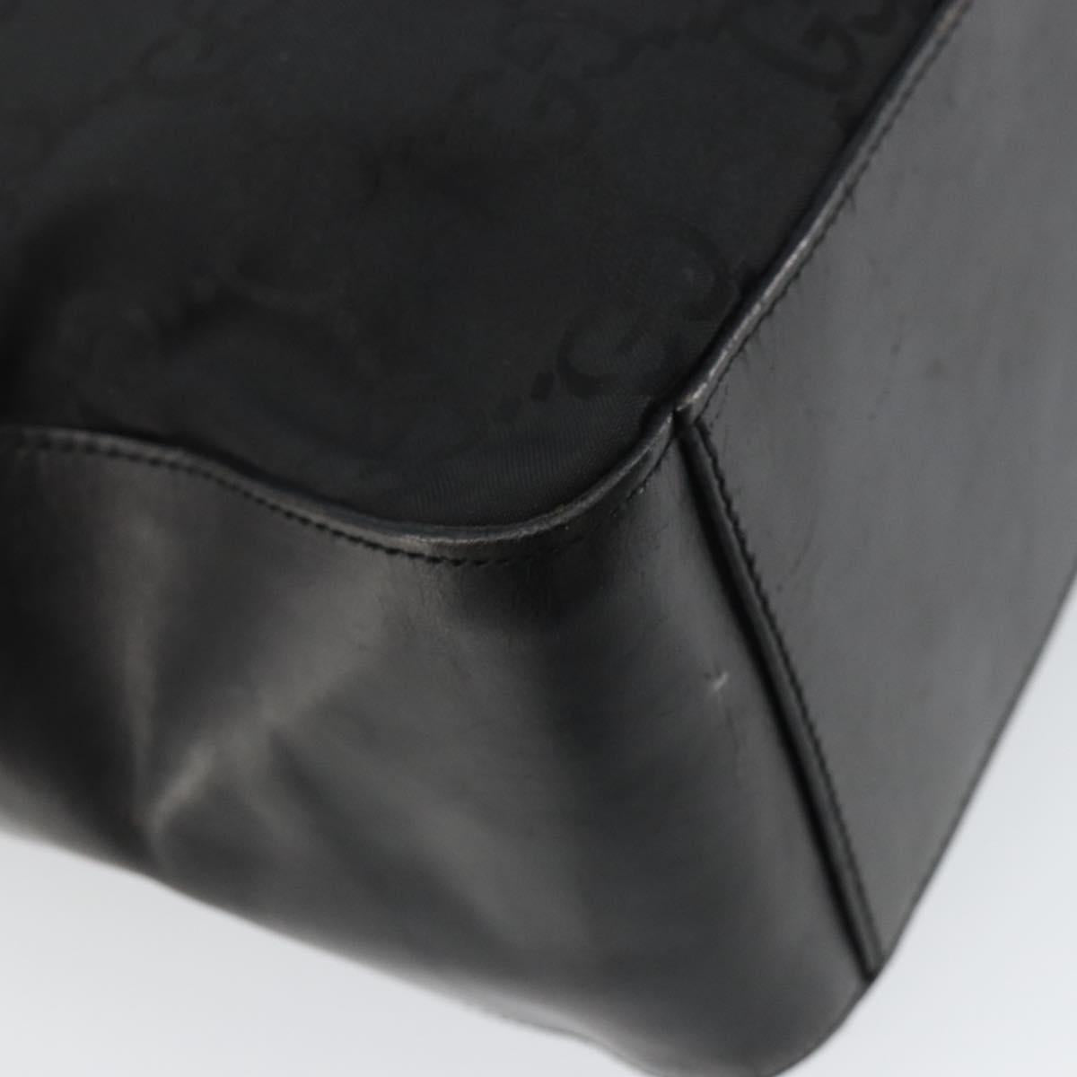 GUCCI GG Canvas Shoulder Bag Black Silver 001 3770 1705 Auth 163525