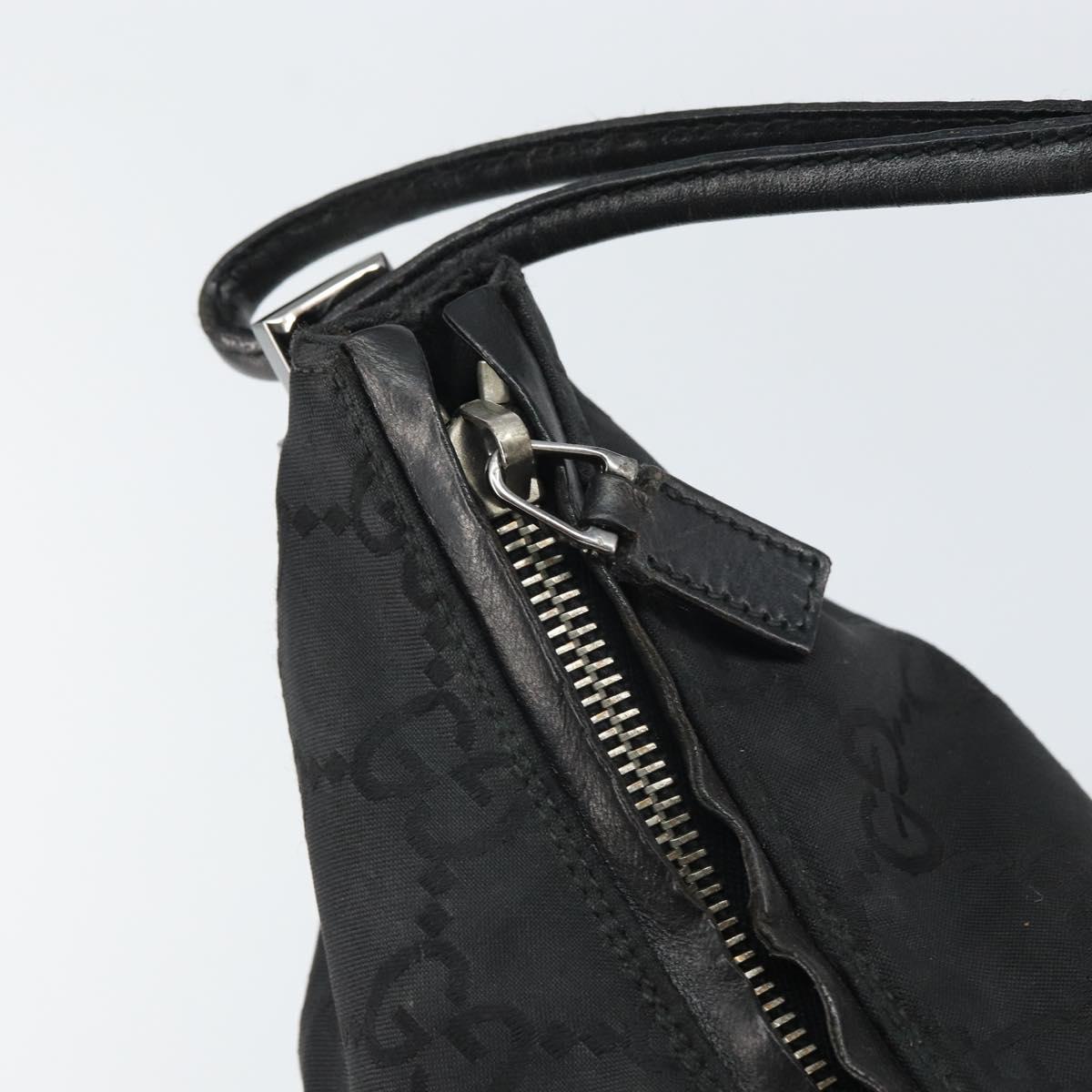 GUCCI GG Canvas Shoulder Bag Black Silver 001 3770 1705 Auth 163525