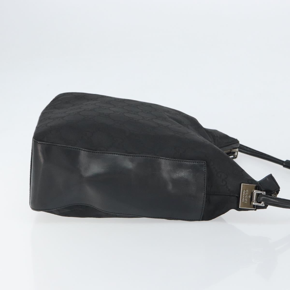 GUCCI GG Canvas Shoulder Bag Black Silver 001 3770 1705 Auth 163525