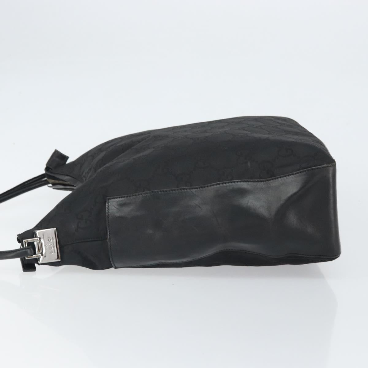 GUCCI GG Canvas Shoulder Bag Black Silver 001 3770 1705 Auth 163525