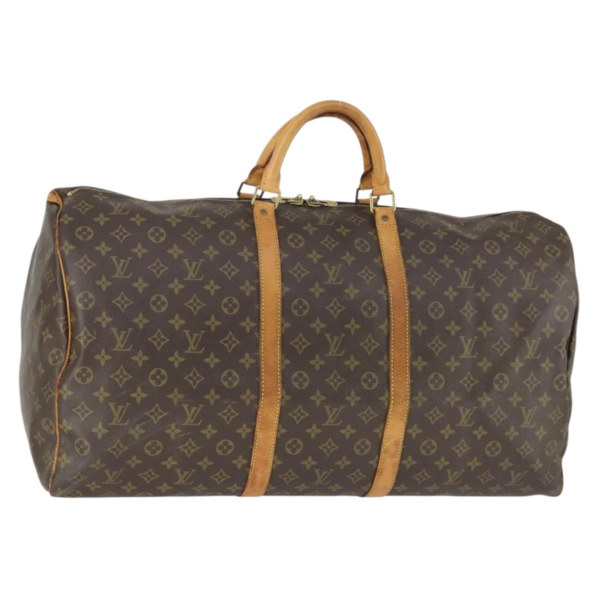 LOUIS VUITTON Monogram Keepall 60 Boston Bag M41422 LV Auth 163530