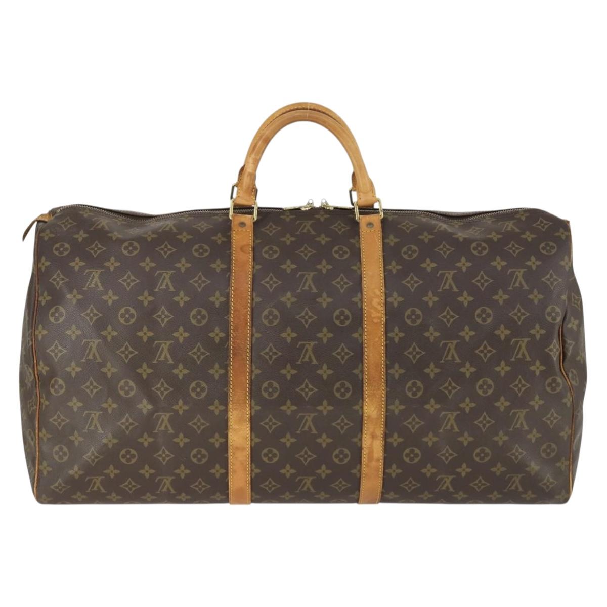 LOUIS VUITTON Monogram Keepall 60 Boston Bag M41422 LV Auth 163530