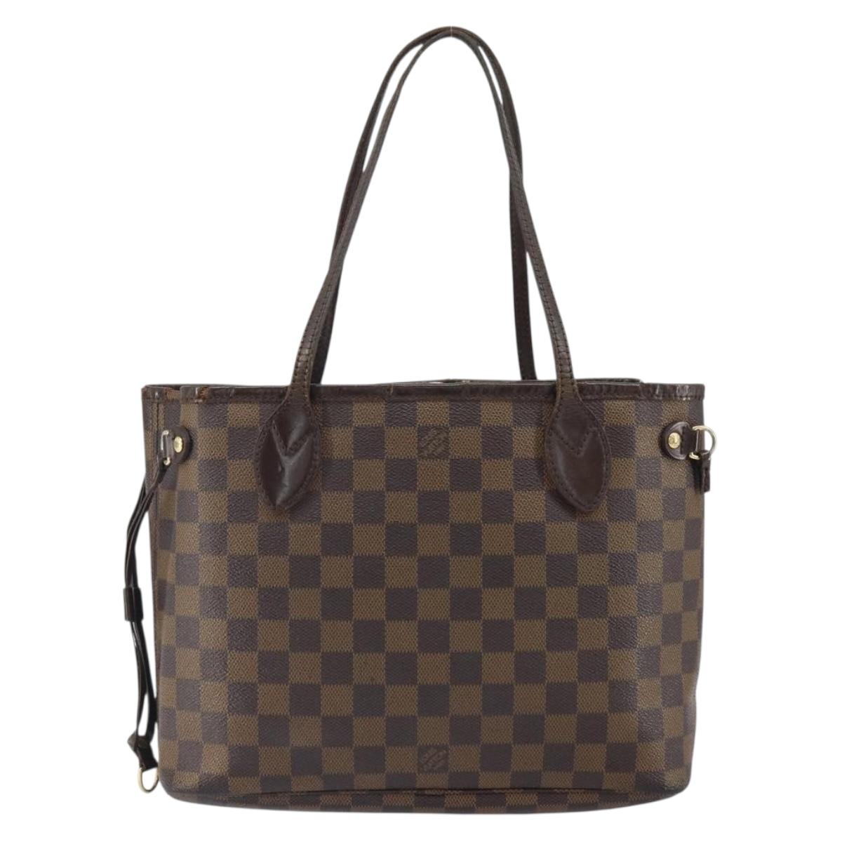 LOUIS VUITTON Damier Ebene Neverfull PM Tote Bag N51109 LV Auth 163531
