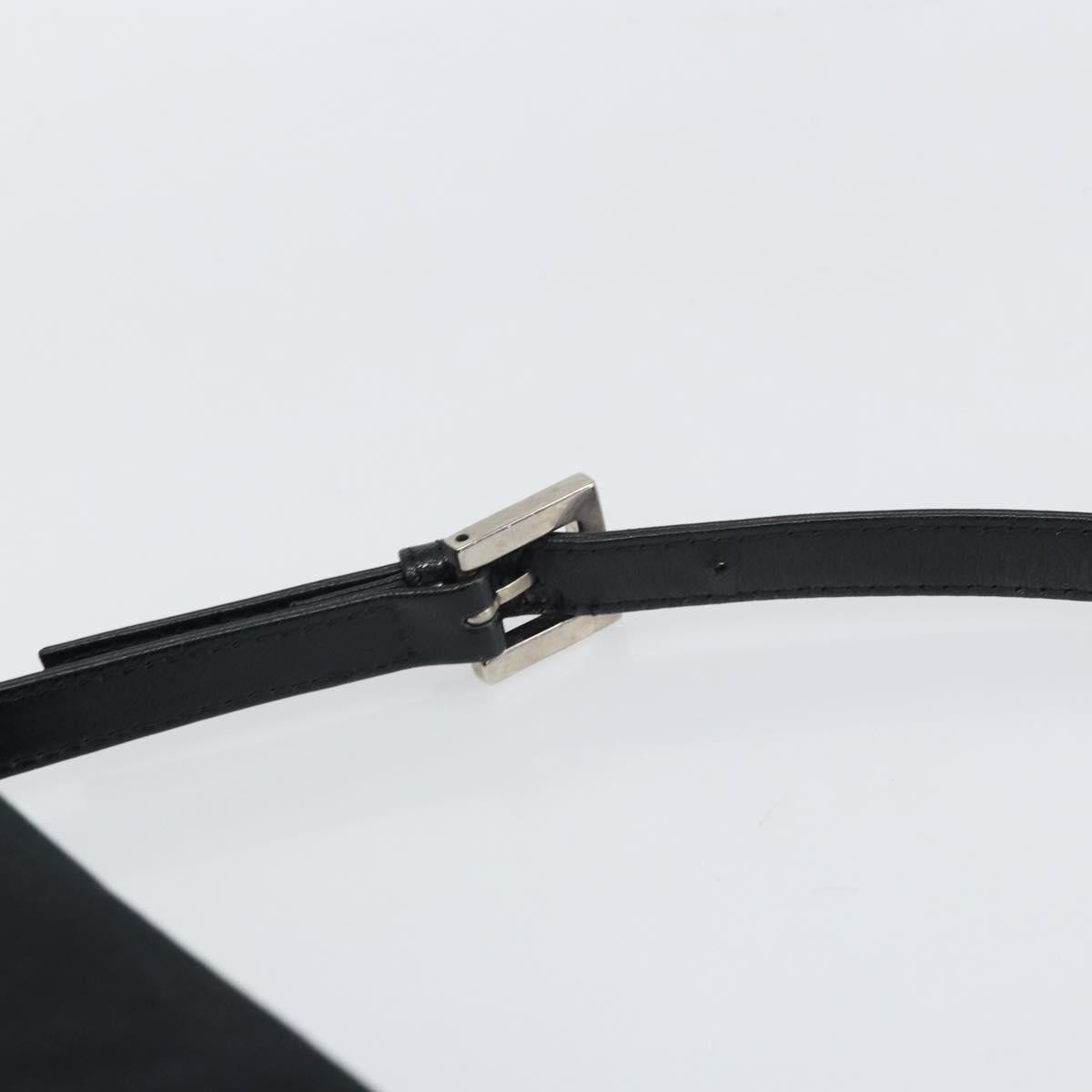 FENDI Shoulder Bag Cotton Black Silver Auth 163537