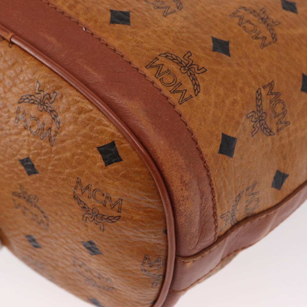 MCM Logogram Vicetos Shoulder Bag PVC Leather Brown Gold Auth 163548