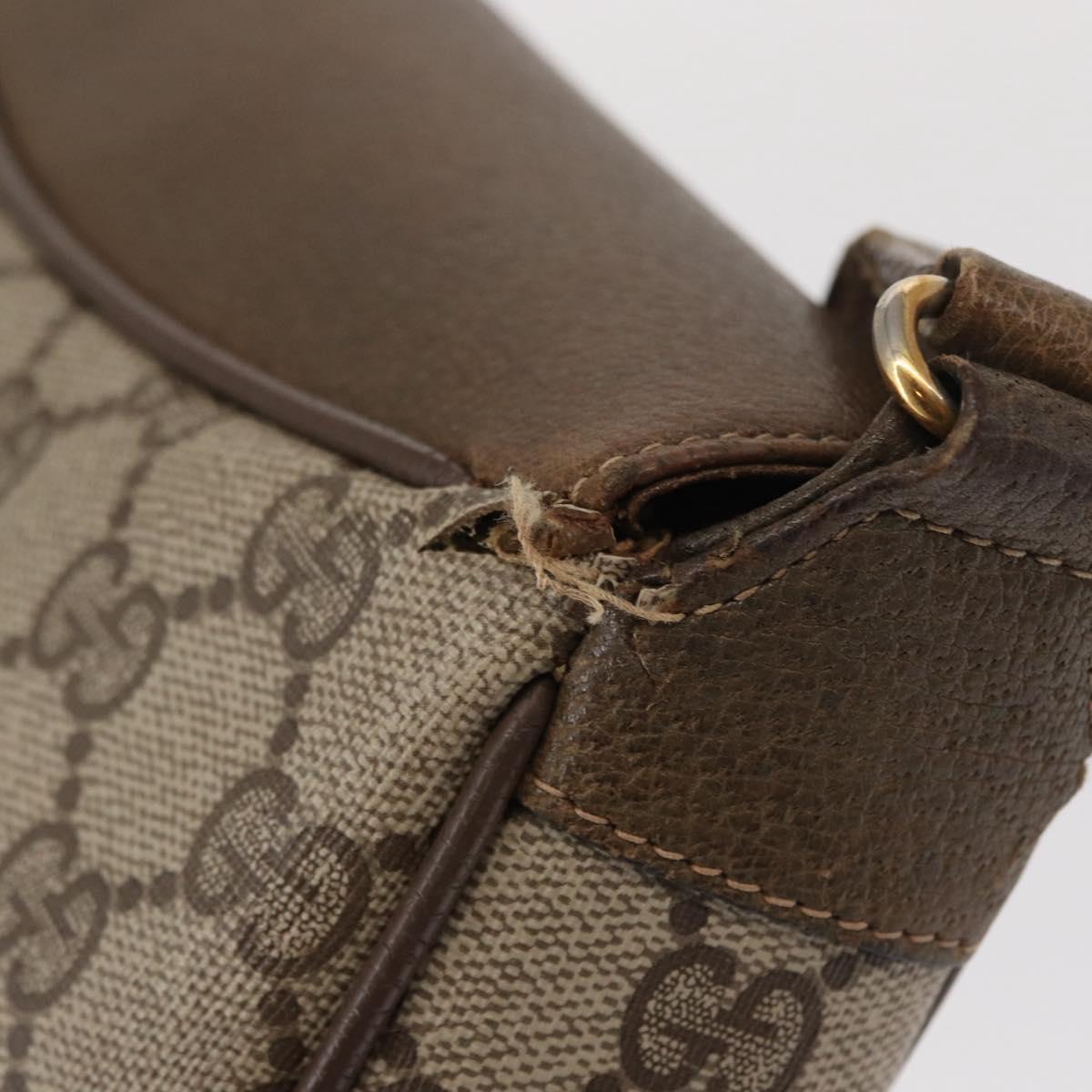 GUCCI GG Supreme Web Sherry Line Shoulder Bag PVC Beige 10 02 056 Auth 163550
