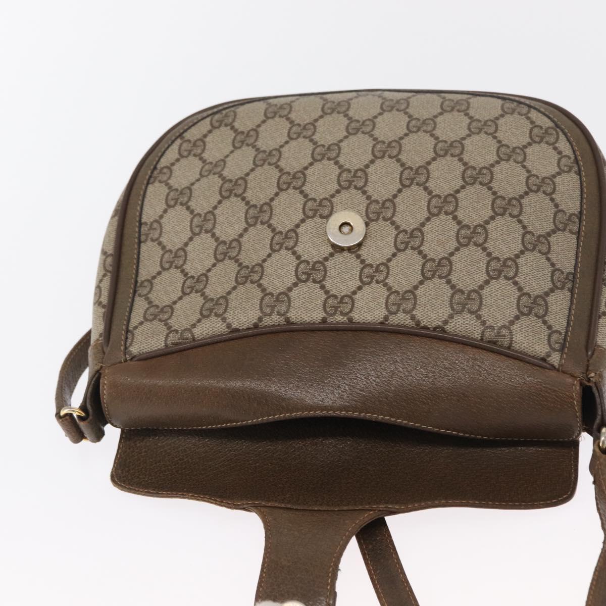 GUCCI GG Supreme Web Sherry Line Shoulder Bag PVC Beige 10 02 056 Auth 163550
