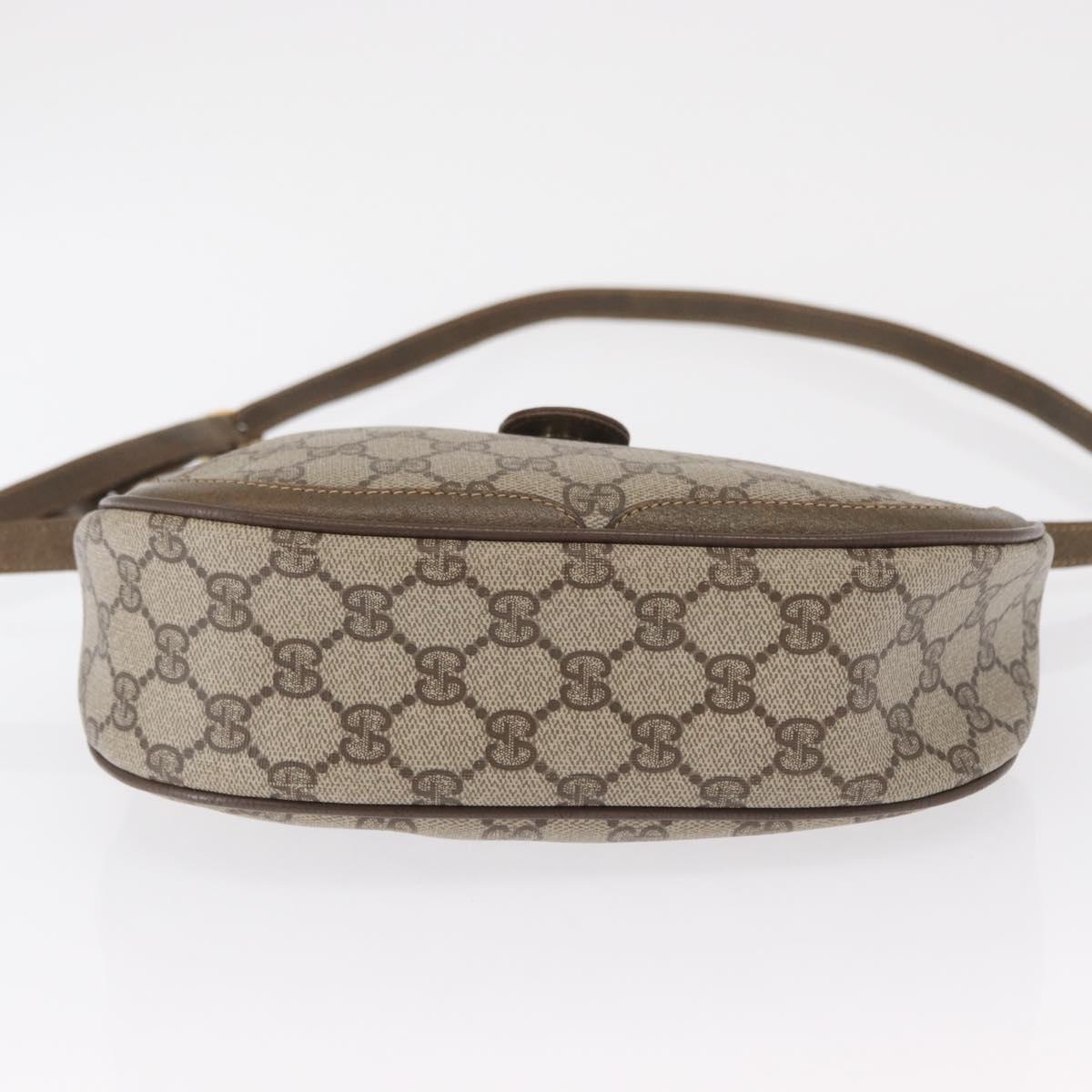 GUCCI GG Supreme Web Sherry Line Shoulder Bag PVC Beige 10 02 056 Auth 163550