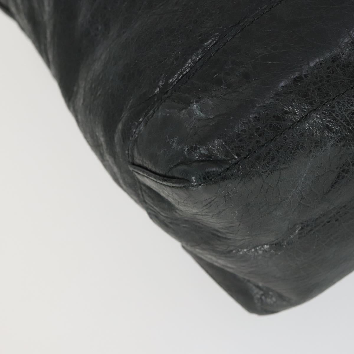 BALENCIAGA The Classic Day Shoulder Bag Leather Black 272409 Auth 163552