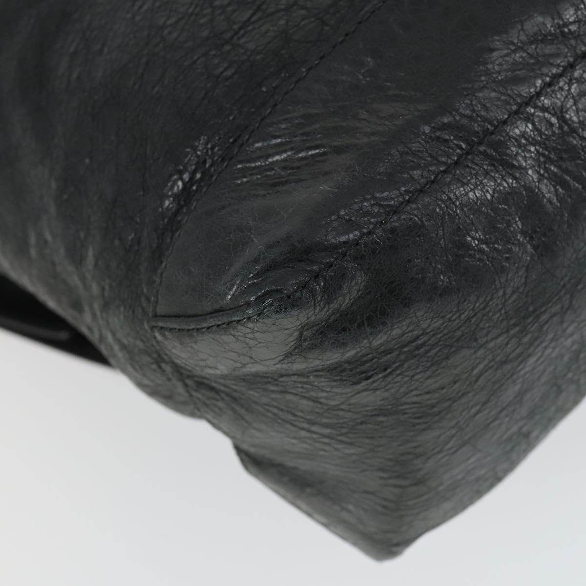 BALENCIAGA The Classic Day Shoulder Bag Leather Black 272409 Auth 163552