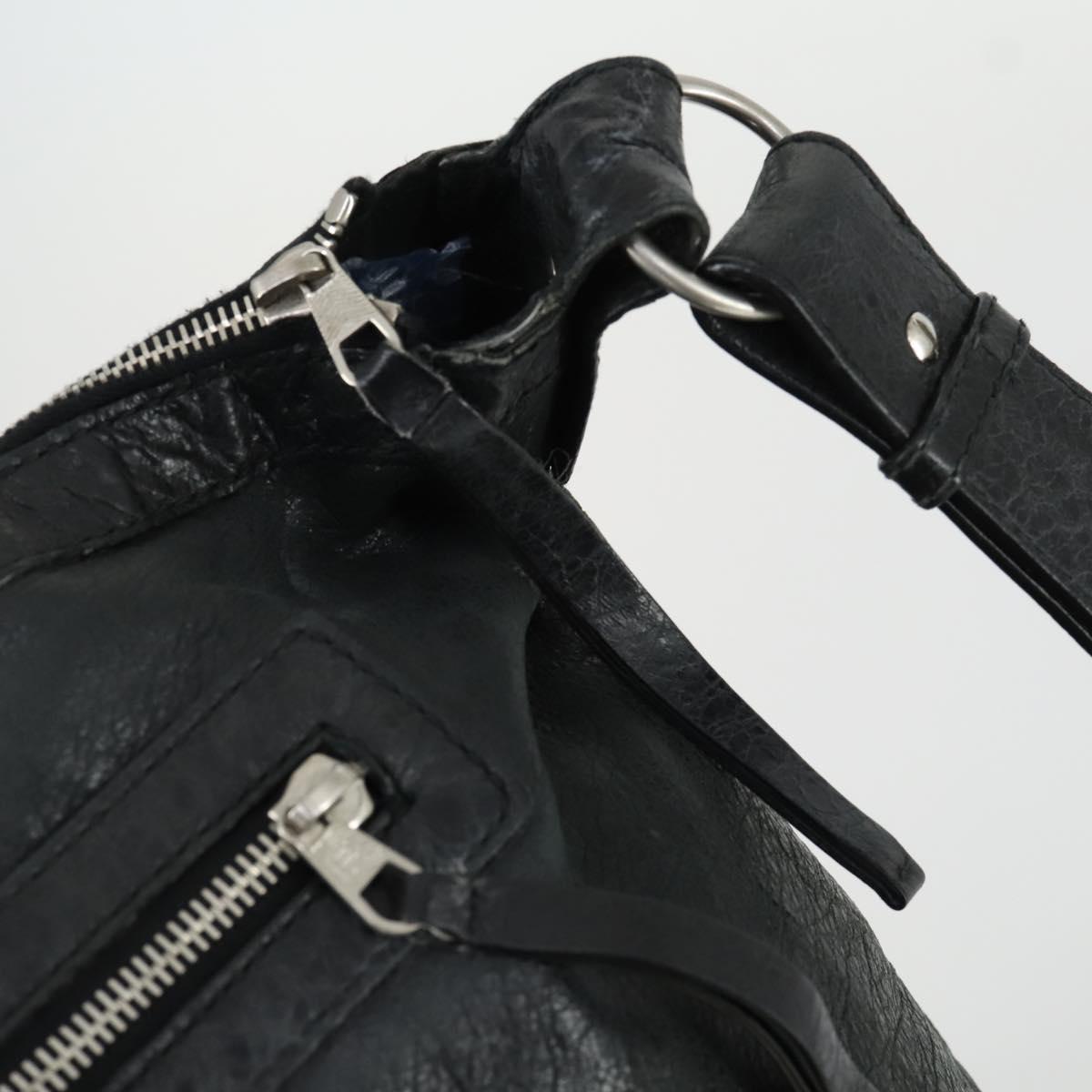 BALENCIAGA The Classic Day Shoulder Bag Leather Black 272409 Auth 163552