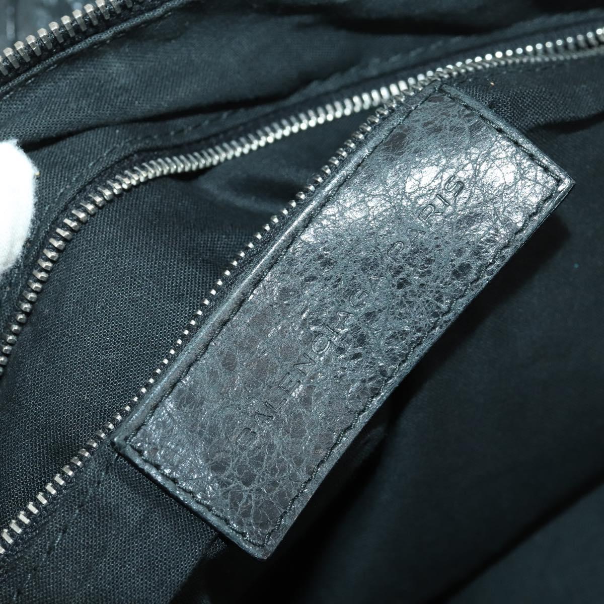 BALENCIAGA The Classic Day Shoulder Bag Leather Black 272409 Auth 163552