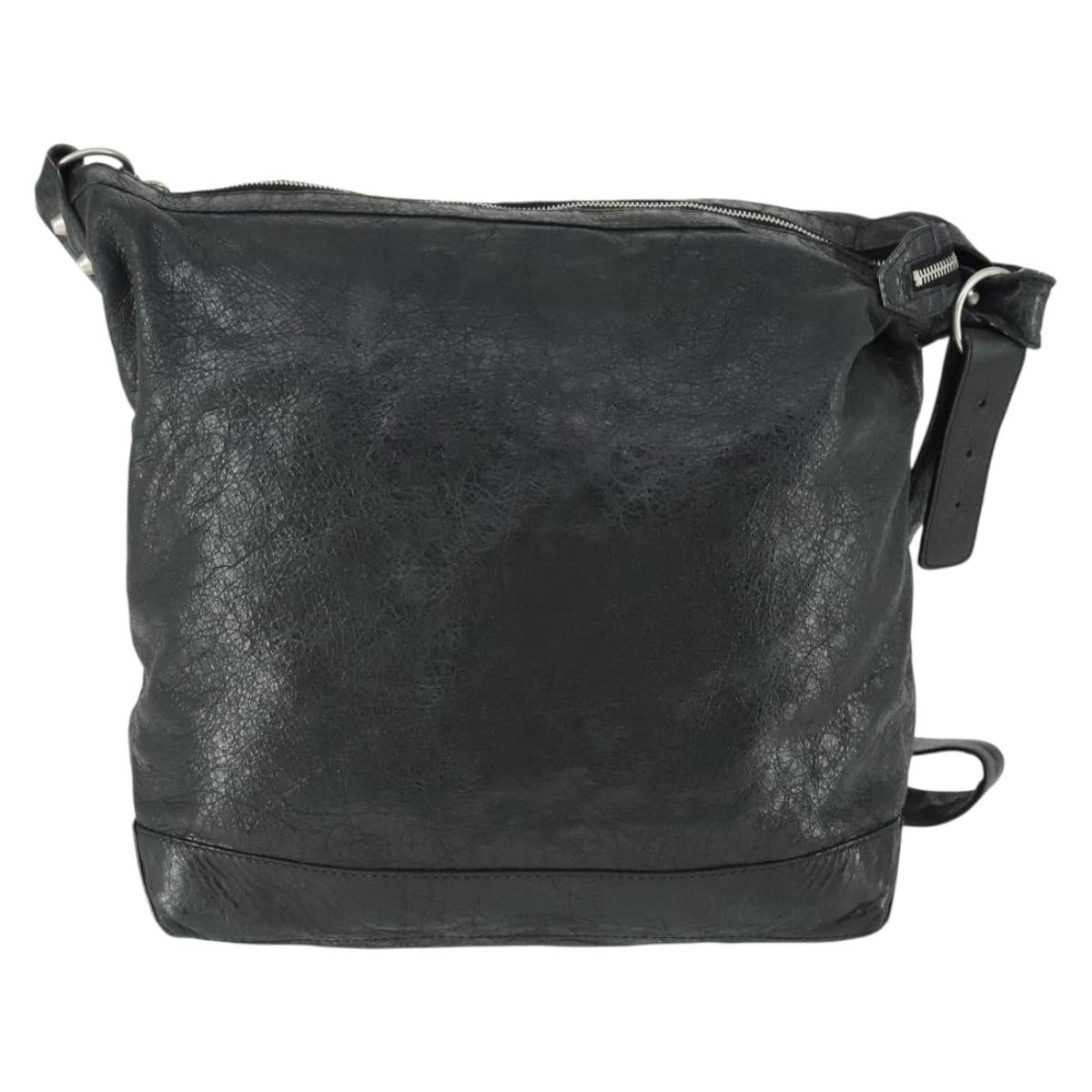 BALENCIAGA The Classic Day Shoulder Bag Leather Black 272409 Auth 163552