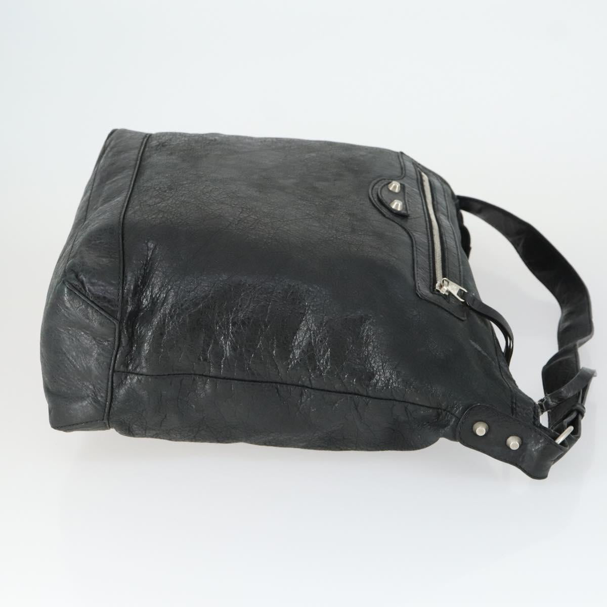 BALENCIAGA The Classic Day Shoulder Bag Leather Black 272409 Auth 163552