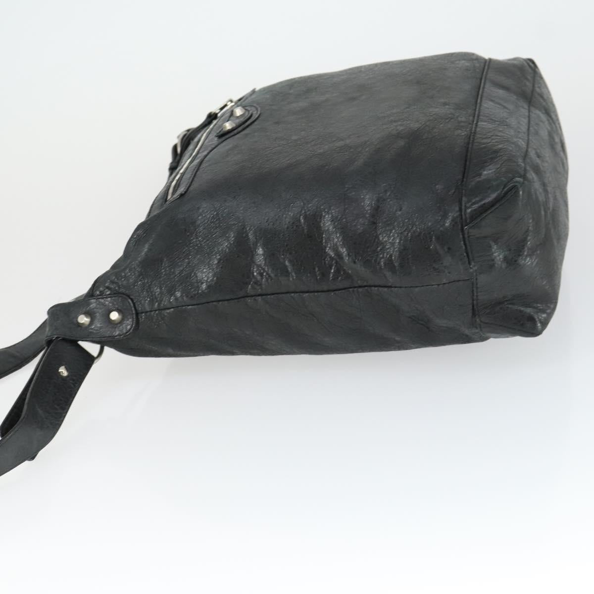 BALENCIAGA The Classic Day Shoulder Bag Leather Black 272409 Auth 163552