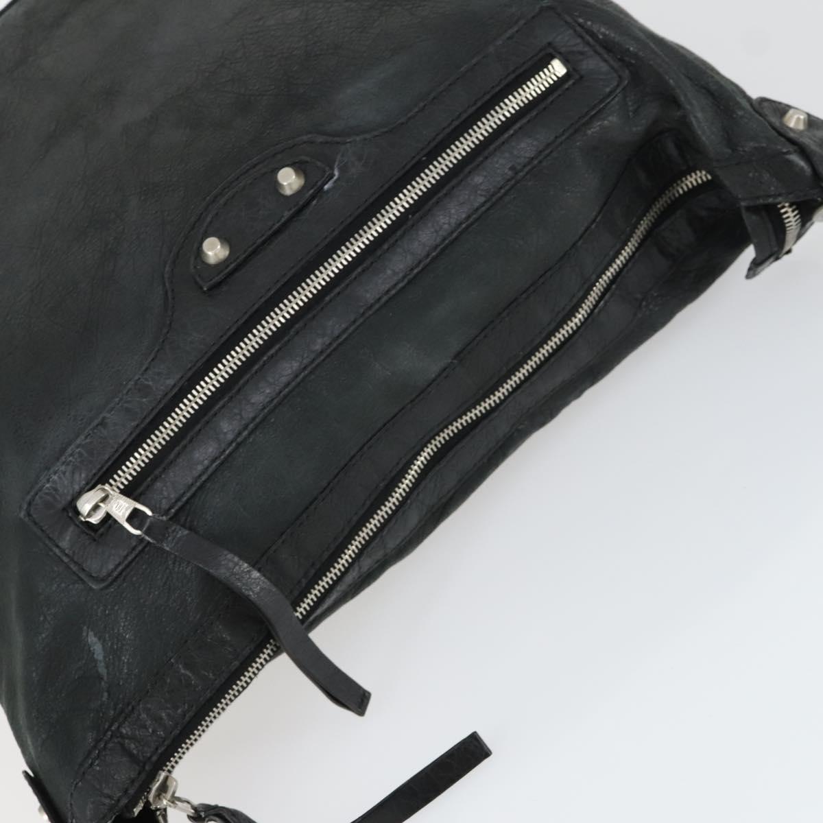 BALENCIAGA The Classic Day Shoulder Bag Leather Black 272409 Auth 163552