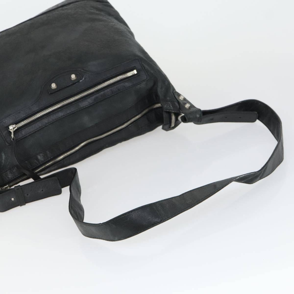 BALENCIAGA The Classic Day Shoulder Bag Leather Black 272409 Auth 163552