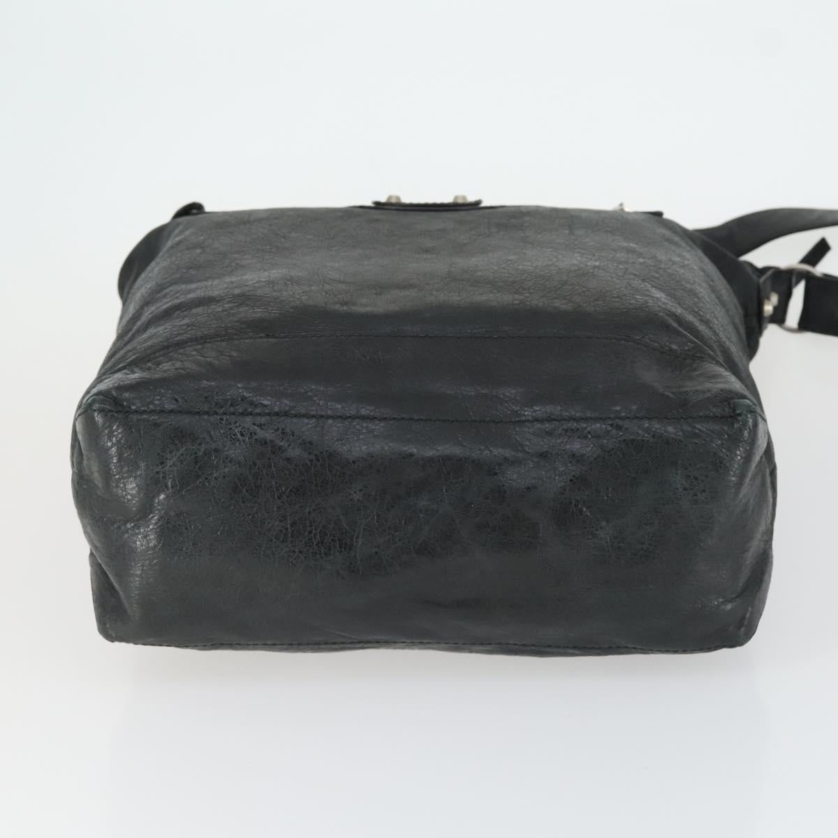 BALENCIAGA The Classic Day Shoulder Bag Leather Black 272409 Auth 163552