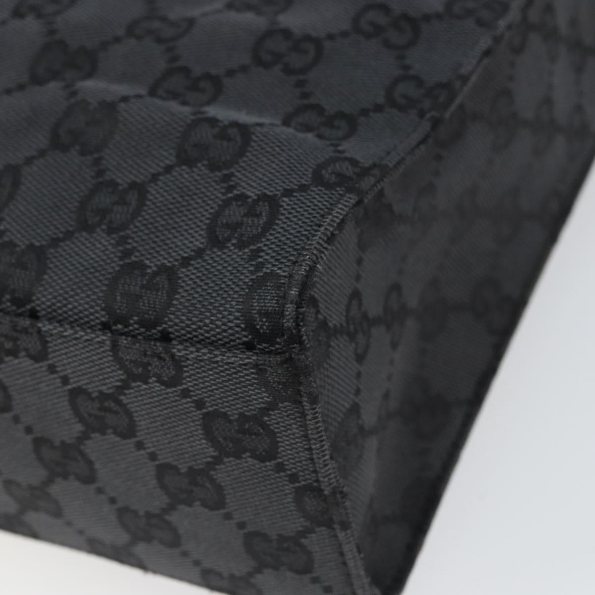 GUCCI GG Canvas Jackie Shoulder Bag Black Silver 001 3355 2123 Auth 163556