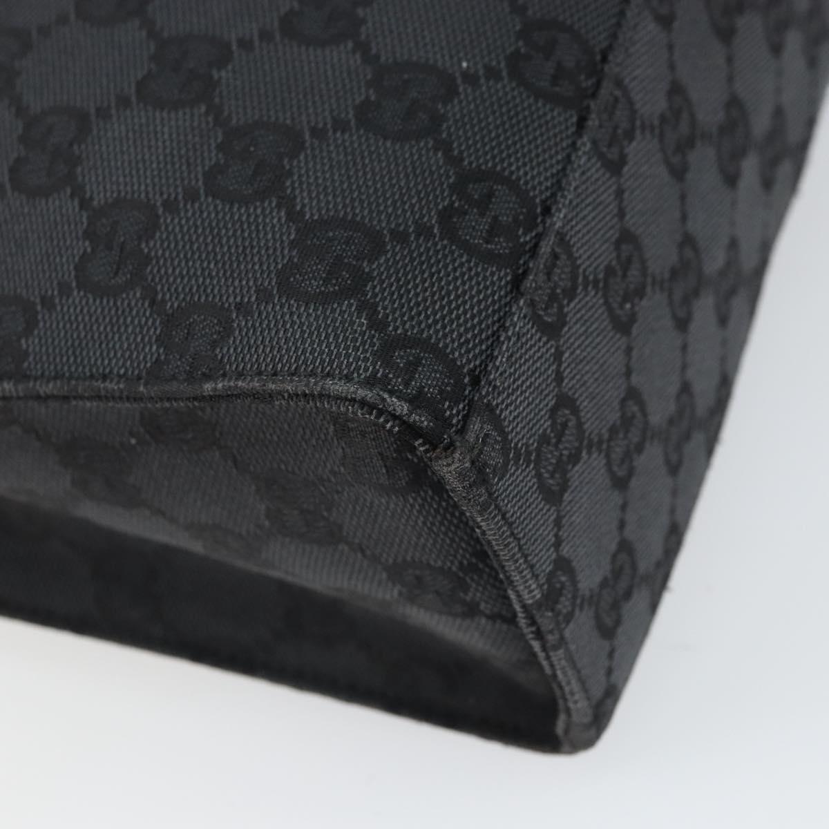 GUCCI GG Canvas Jackie Shoulder Bag Black Silver 001 3355 2123 Auth 163556