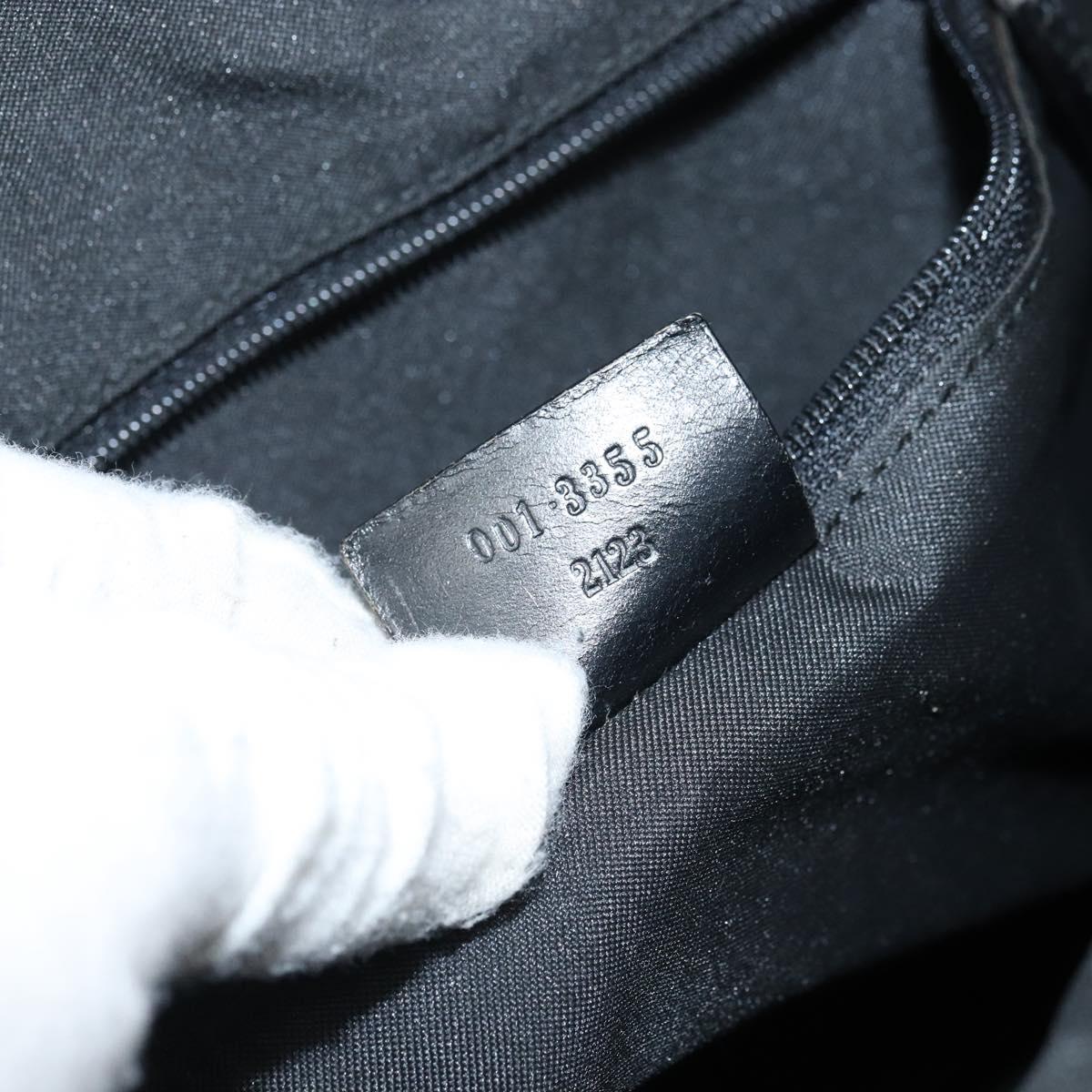 GUCCI GG Canvas Jackie Shoulder Bag Black Silver 001 3355 2123 Auth 163556