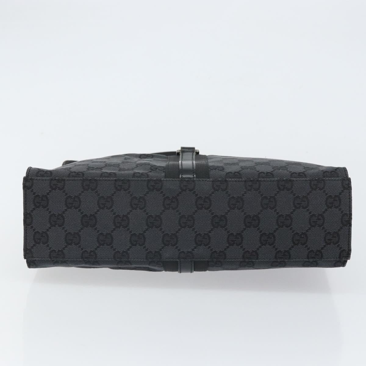 GUCCI GG Canvas Jackie Shoulder Bag Black Silver 001 3355 2123 Auth 163556