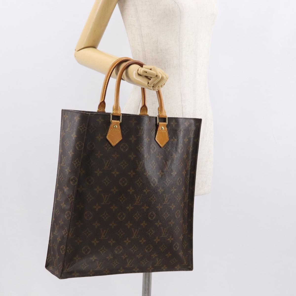 LOUIS VUITTON Monogram Sac Plat Hand Bag M51140 LV Auth 163558