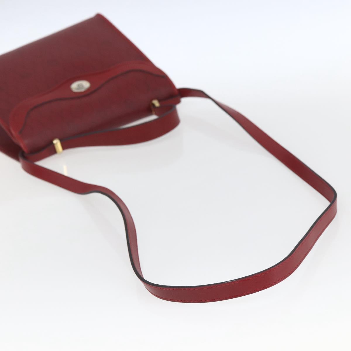 Christian Dior Honeycomb Canvas Hand Bag PVC Leather 2way Red Gold Auth 163559