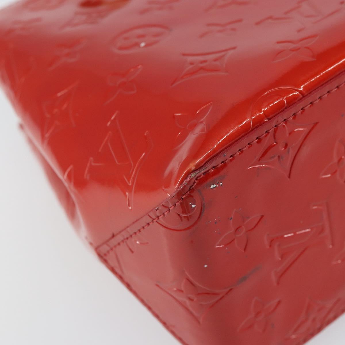 LOUIS VUITTON Monogram Vernis Reade PM Hand Bag Red Rouge M91088 LV Auth 163560