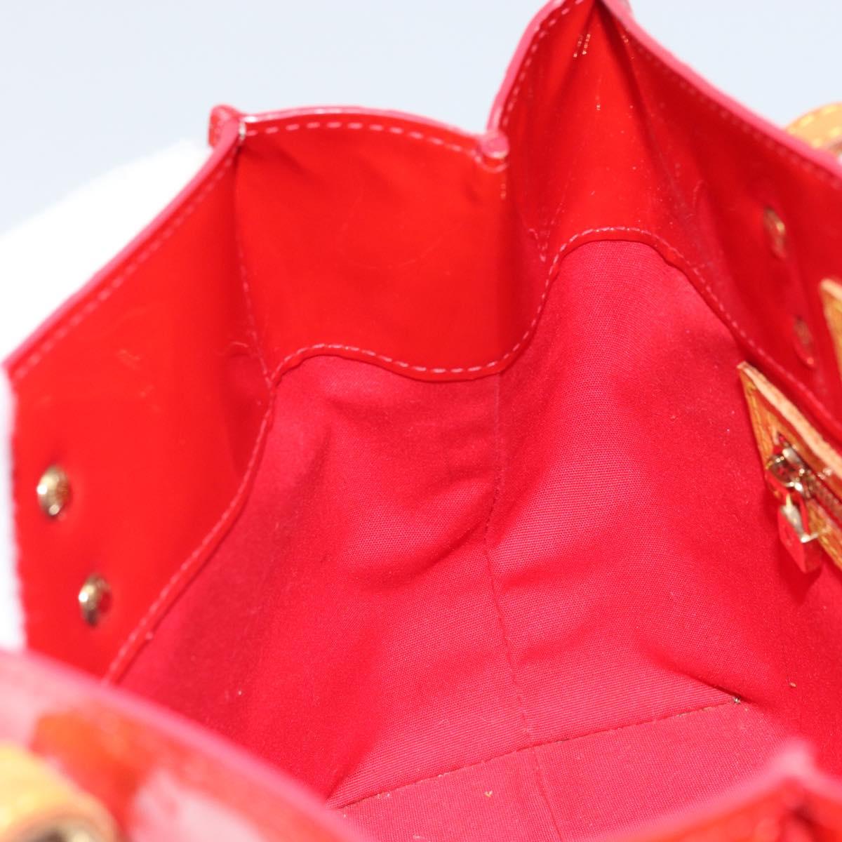 LOUIS VUITTON Monogram Vernis Reade PM Hand Bag Red Rouge M91088 LV Auth 163560