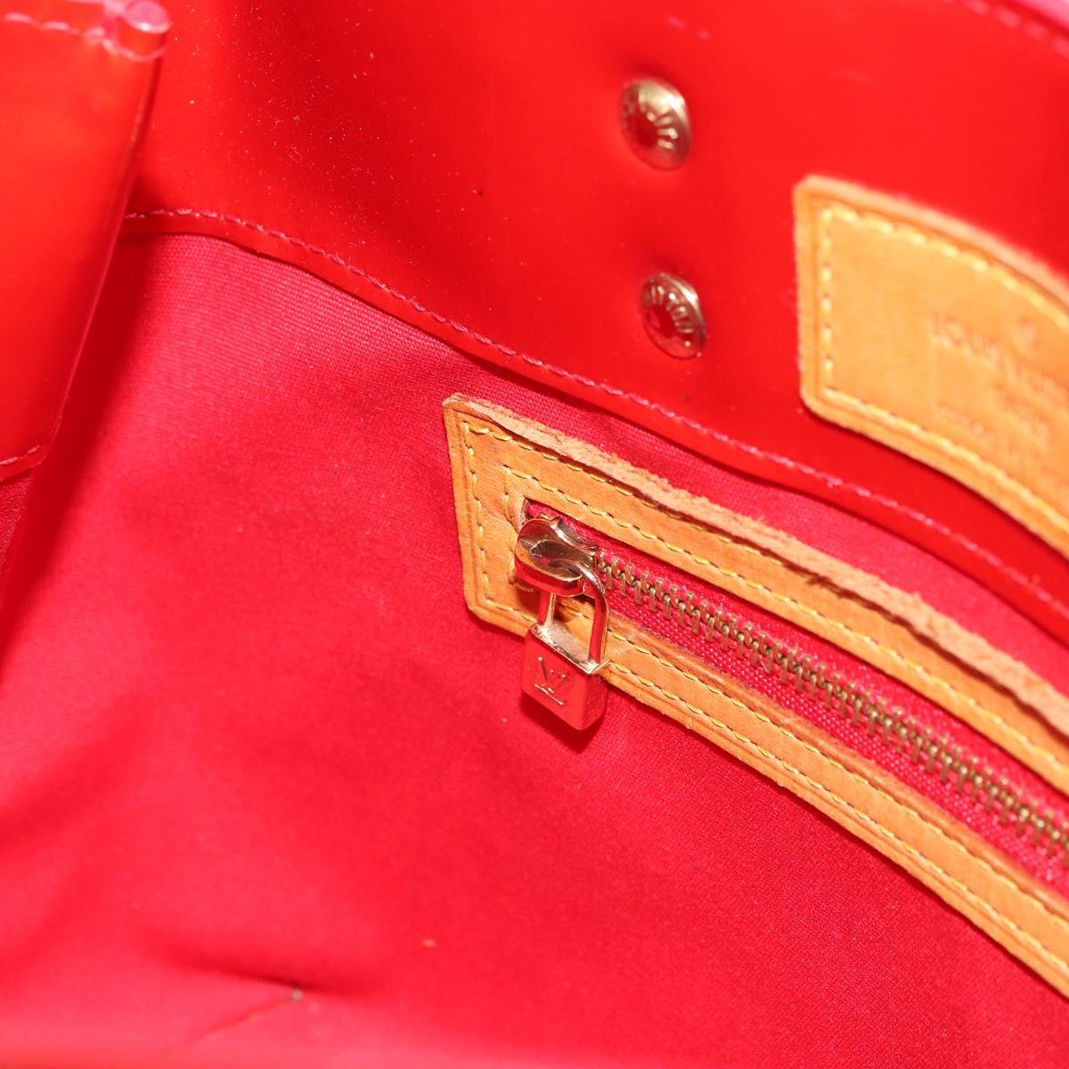 LOUIS VUITTON Monogram Vernis Reade PM Hand Bag Red Rouge M91088 LV Auth 163560