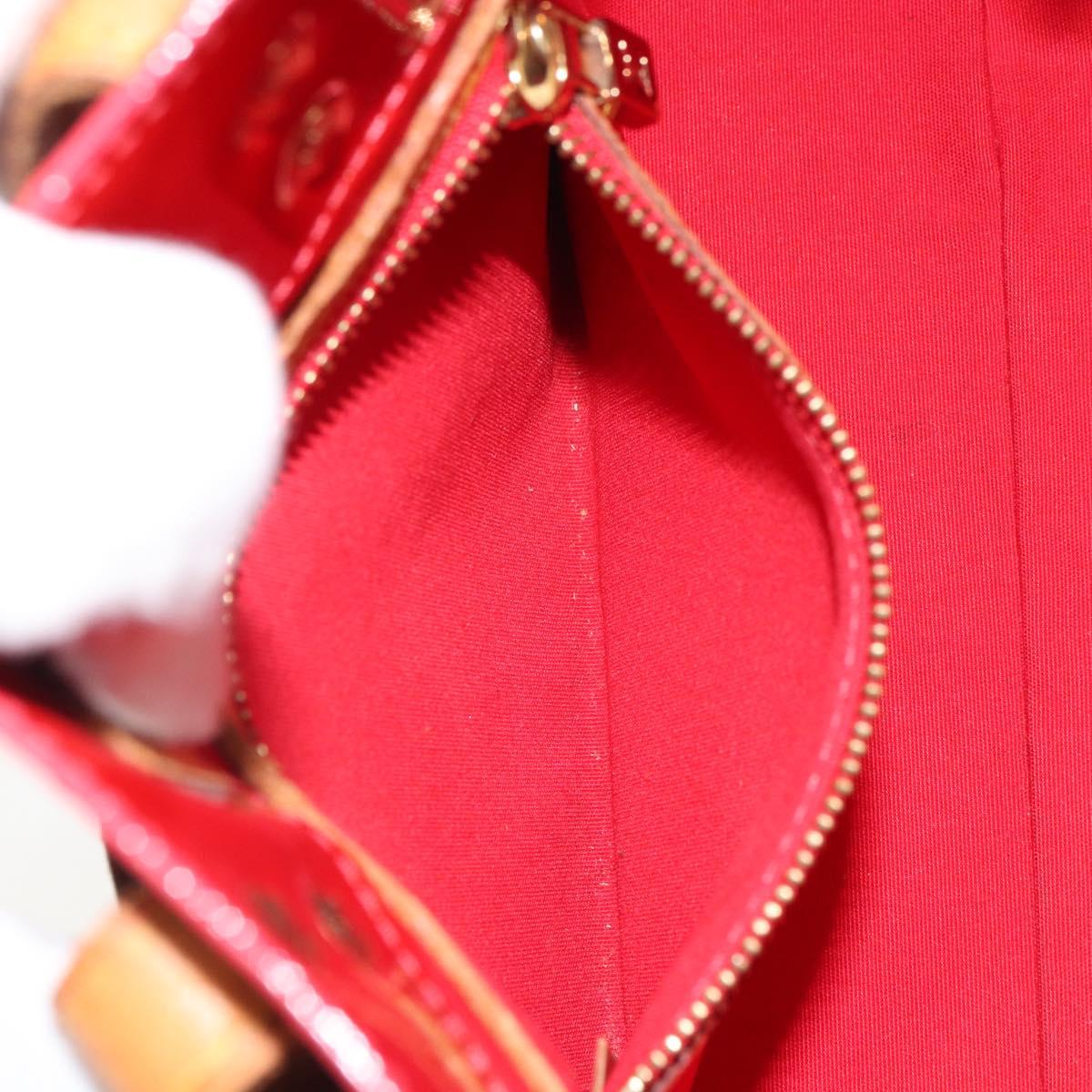 LOUIS VUITTON Monogram Vernis Reade PM Hand Bag Red Rouge M91088 LV Auth 163560