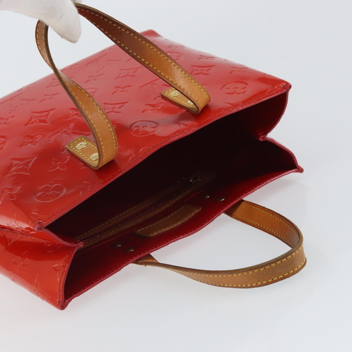 LOUIS VUITTON Monogram Vernis Reade PM Hand Bag Red Rouge M91088 LV Auth 163560