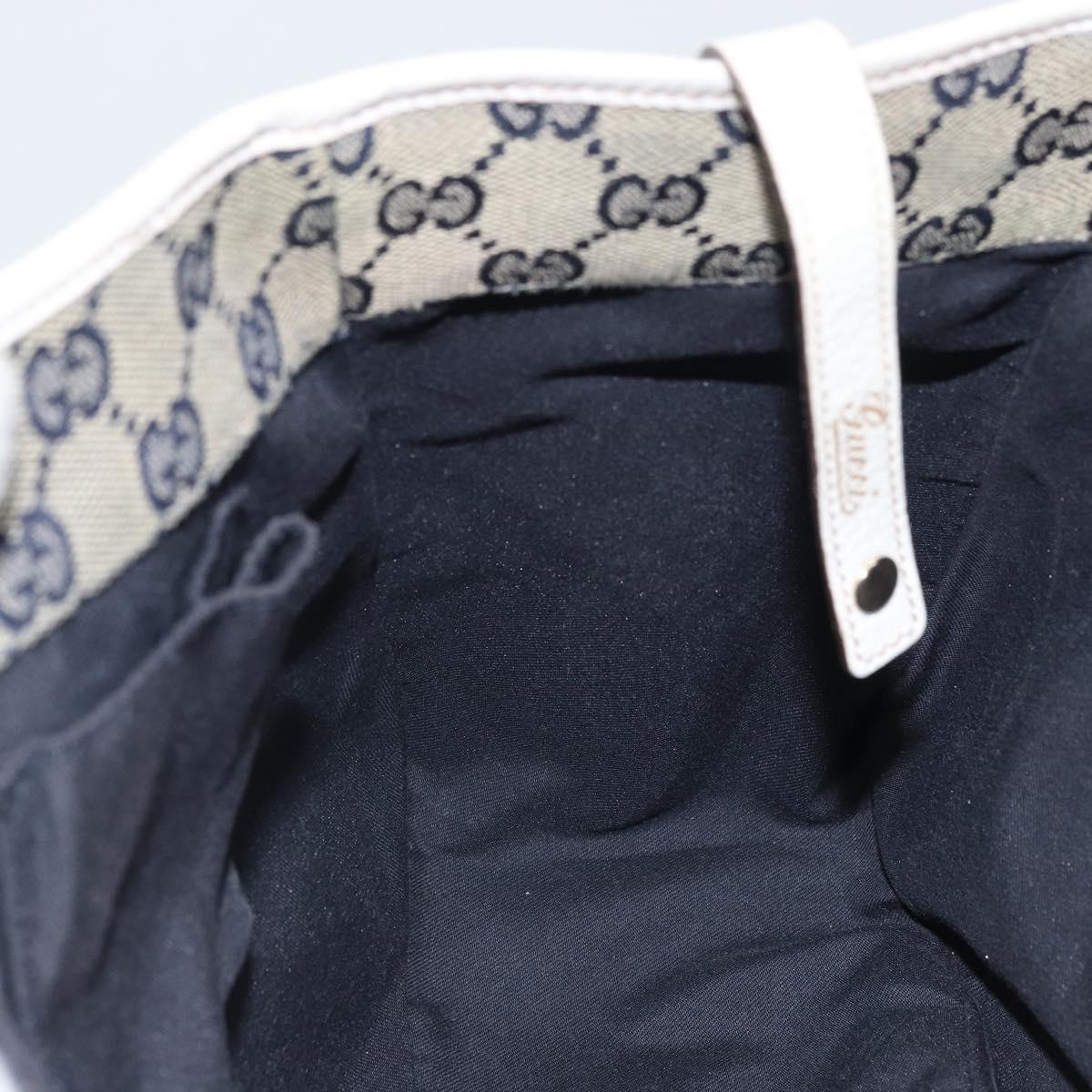GUCCI Abbey Tote Bag Leather White Gold 130736 Auth 163566