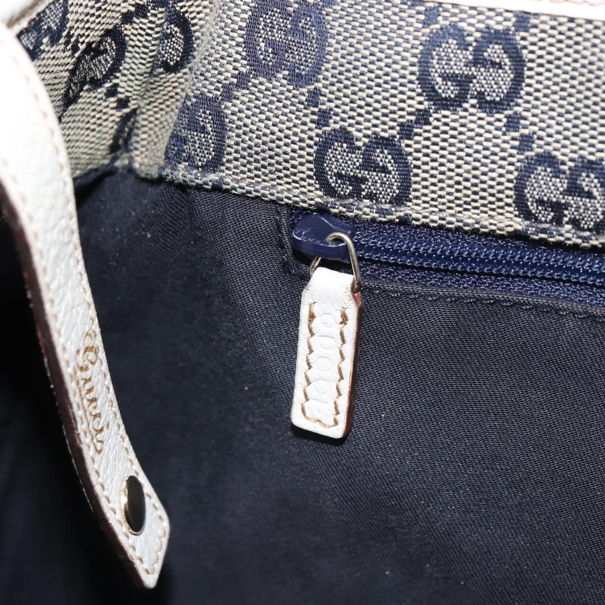 GUCCI Abbey Tote Bag Leather White Gold 130736 Auth 163566