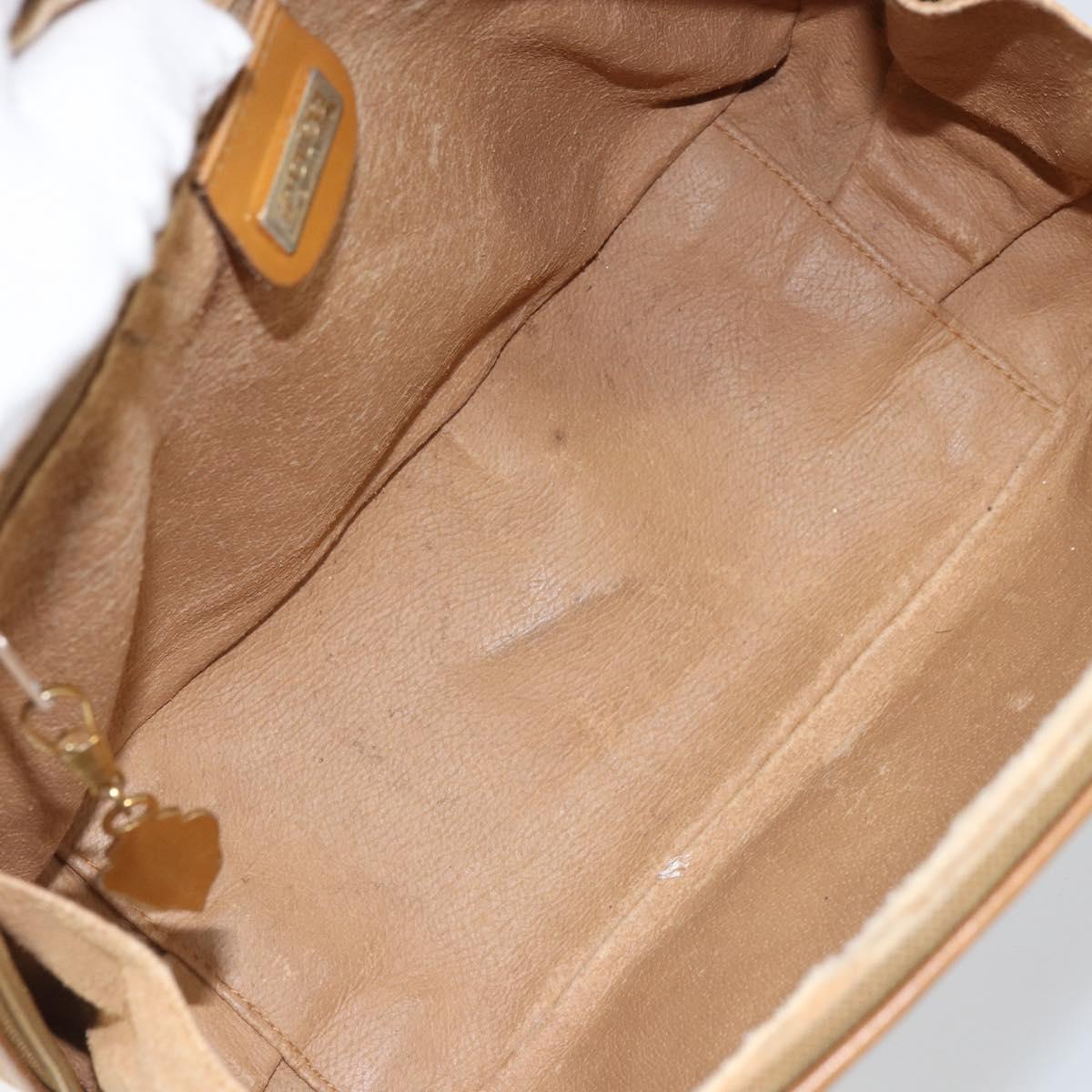 GUCCI Micro GG Supreme Hand Bag PVC Beige Gold 000 39 0090 Auth 163590