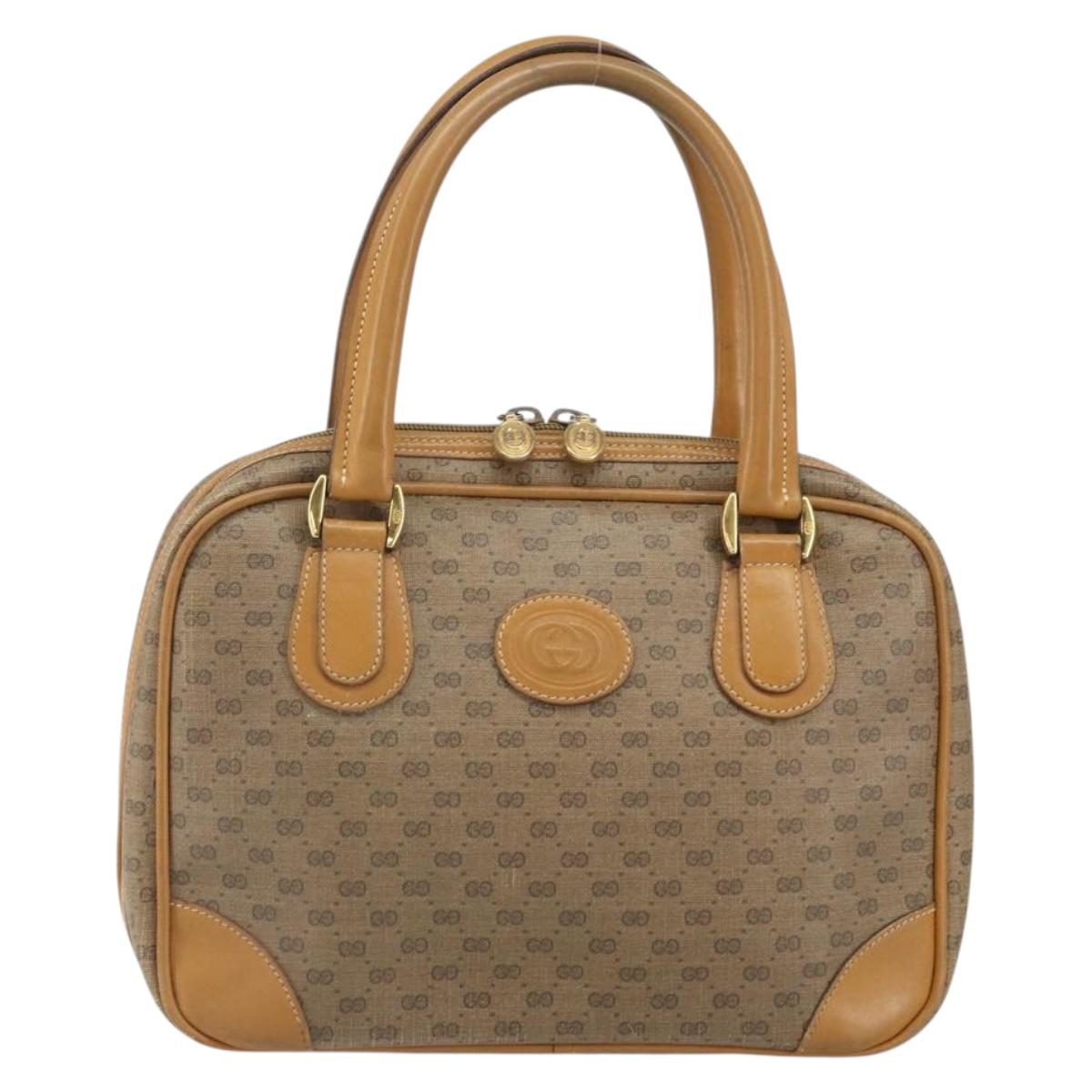 GUCCI Micro GG Supreme Hand Bag PVC Beige Gold 000 39 0090 Auth 163590