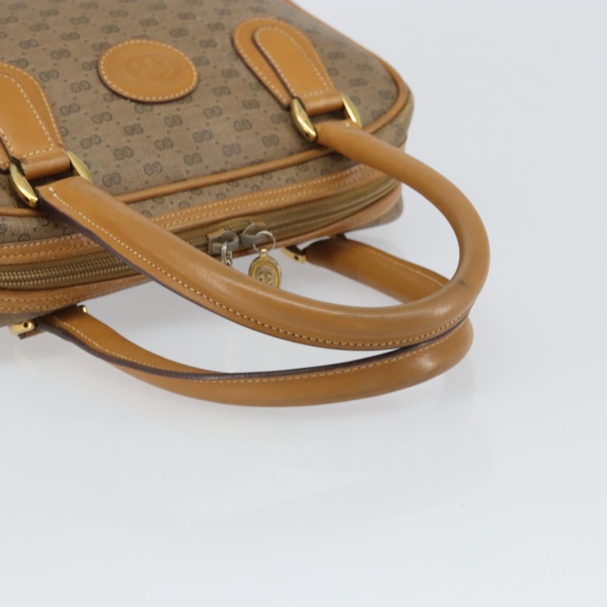 GUCCI Micro GG Supreme Hand Bag PVC Beige Gold 000 39 0090 Auth 163590