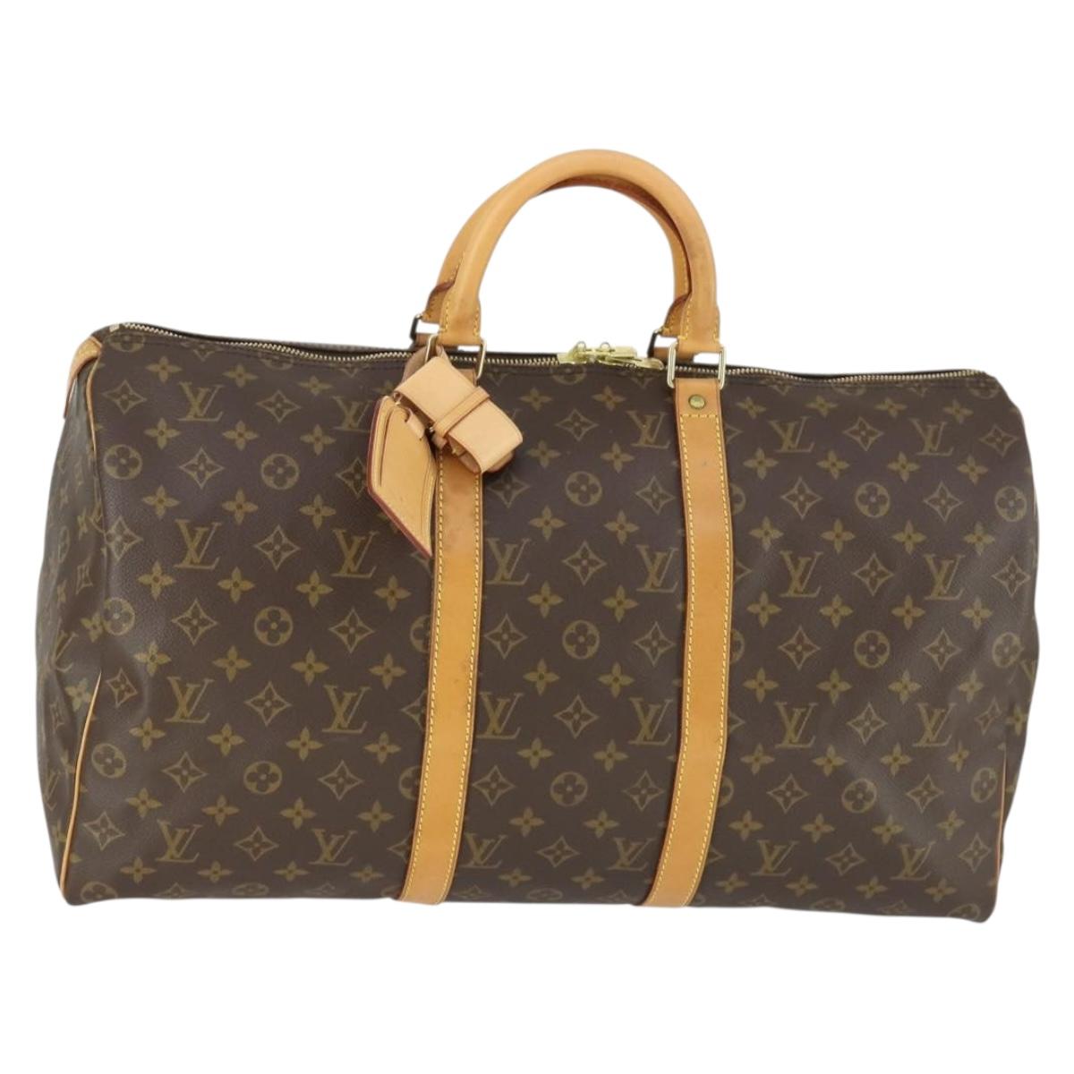 LOUIS VUITTON Monogram Keepall 50 Boston Bag M41426 LV Auth 163595