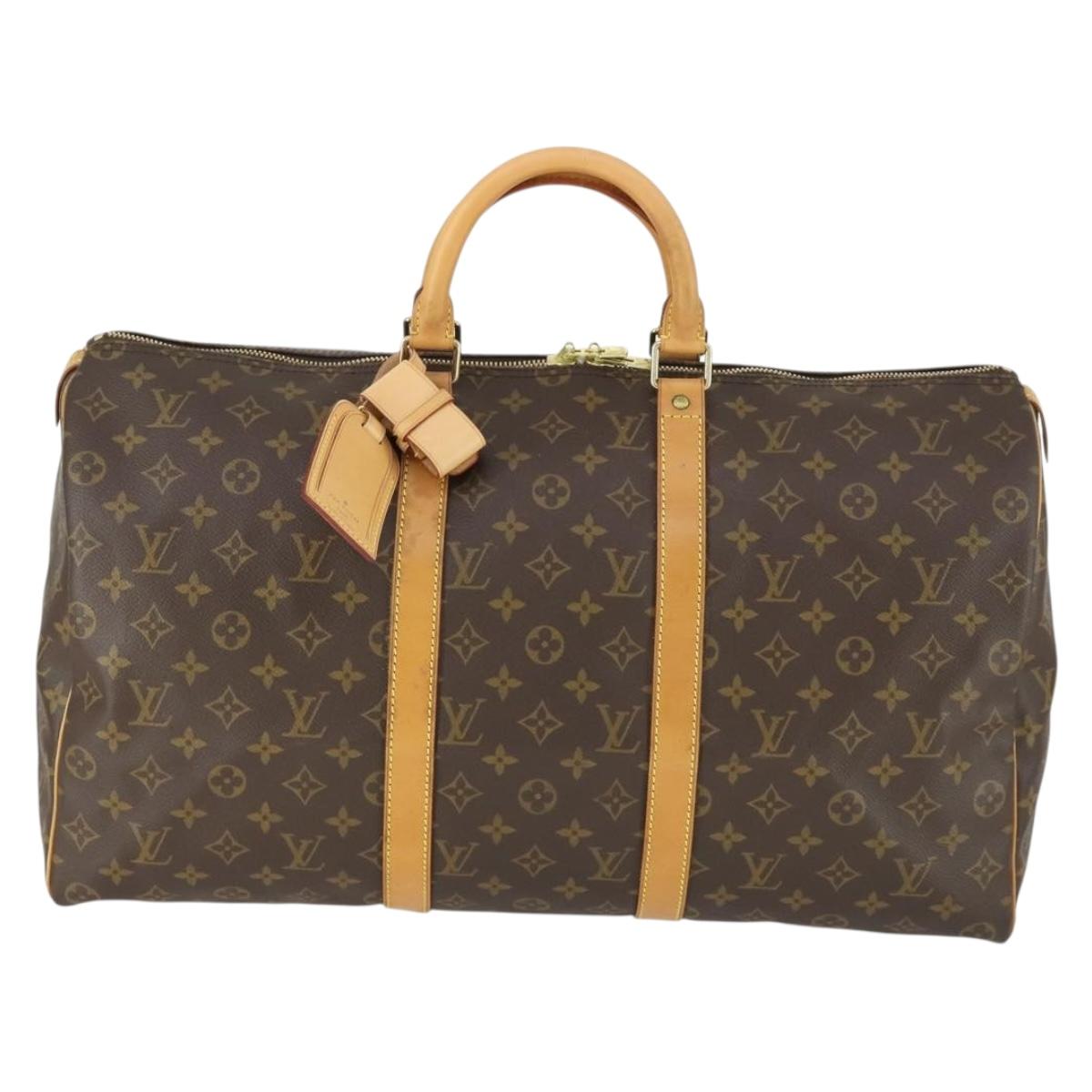 LOUIS VUITTON Monogram Keepall 50 Boston Bag M41426 LV Auth 163595
