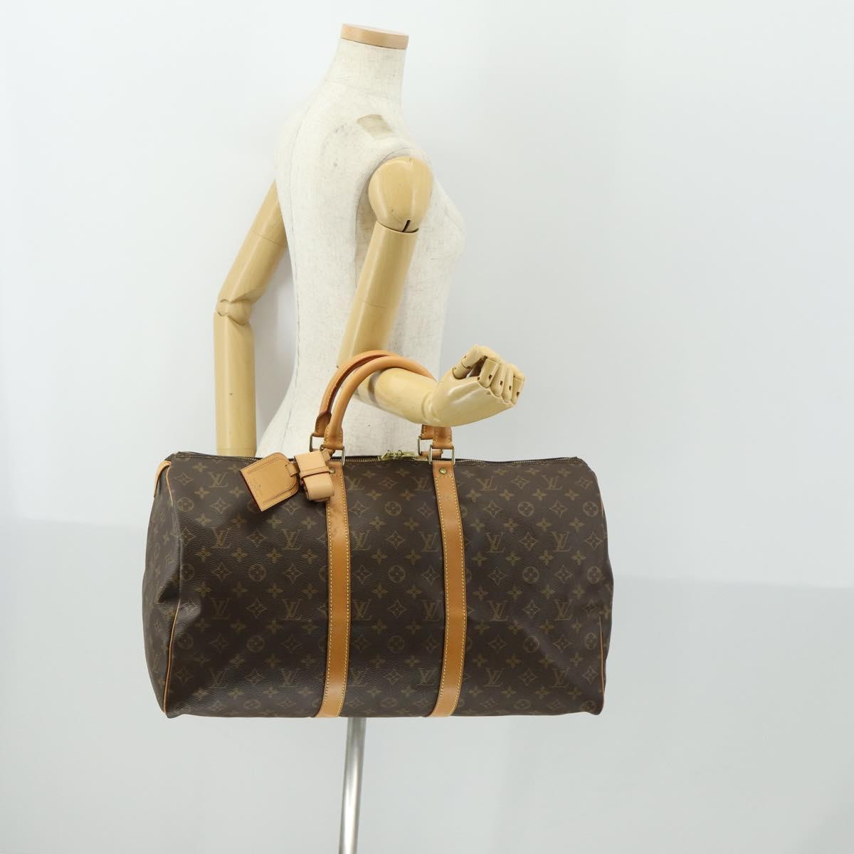 LOUIS VUITTON Monogram Keepall 50 Boston Bag M41426 LV Auth 163595V