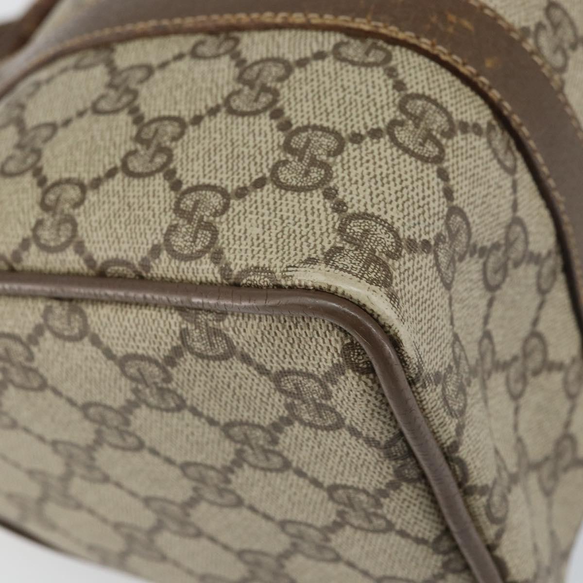 GUCCI GG Supreme Web Sherry Line Boston Bag PVC Beige Gold 39 02 006 Auth 163597