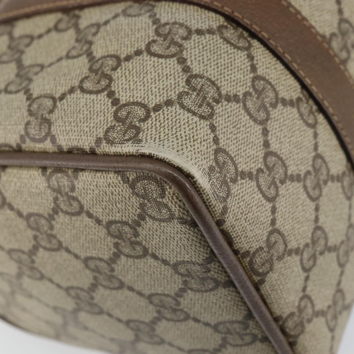 GUCCI GG Supreme Web Sherry Line Boston Bag PVC Beige Gold 39 02 006 Auth 163597