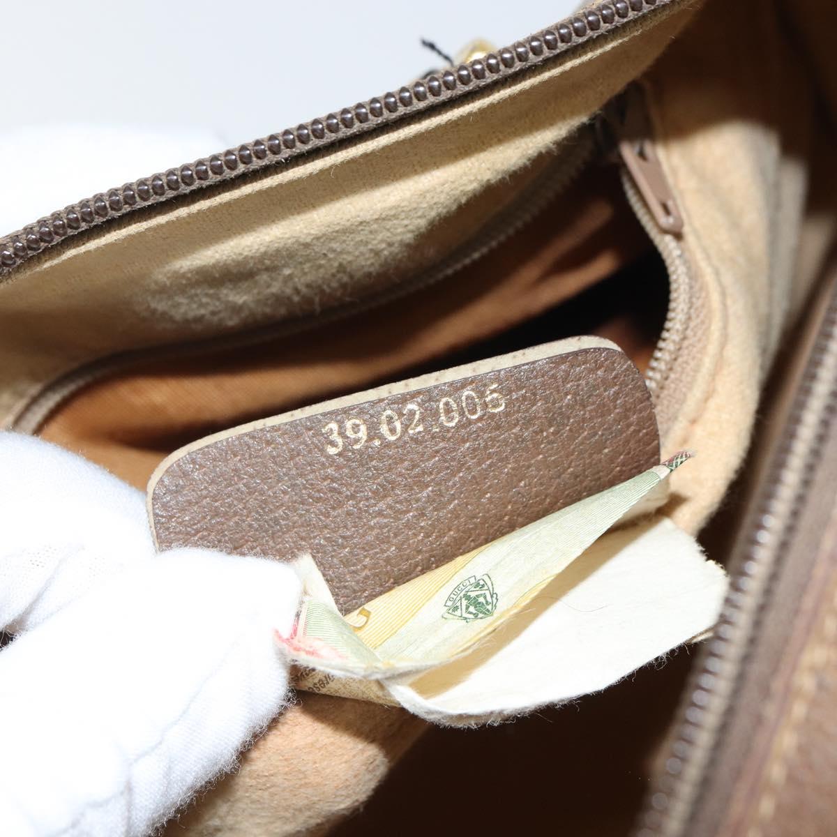 GUCCI GG Supreme Web Sherry Line Boston Bag PVC Beige Gold 39 02 006 Auth 163597