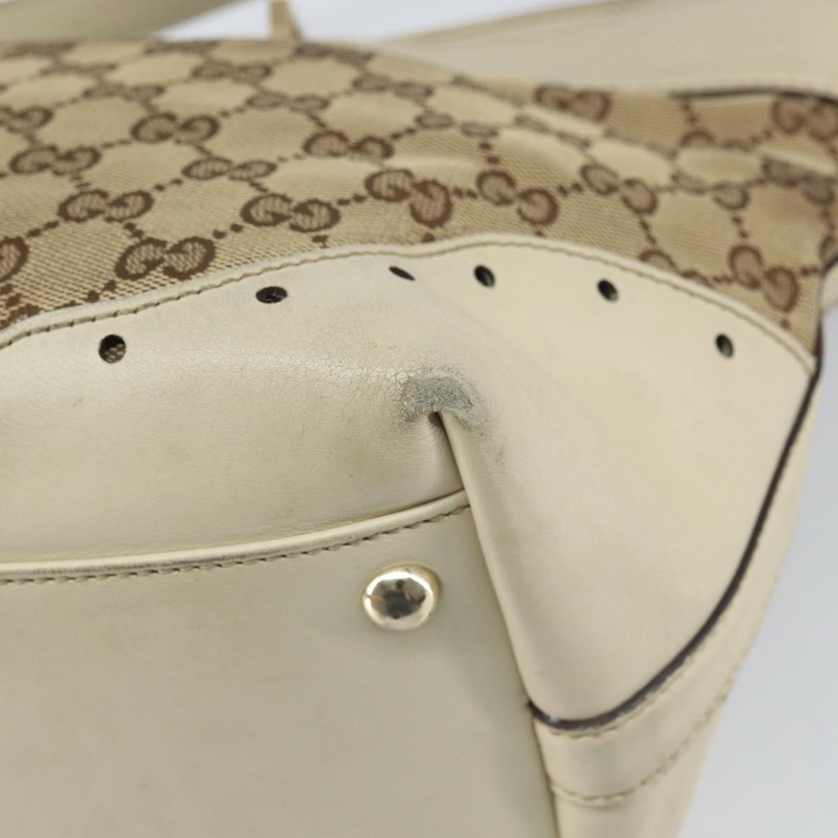 GUCCI GG Canvas Tote Bag Beige Gold 145993 Auth 163599