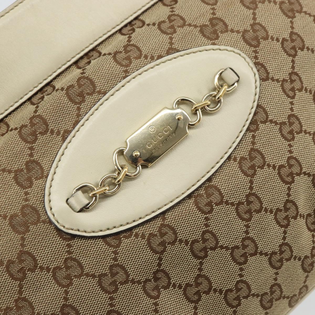 GUCCI GG Canvas Tote Bag Beige Gold 145993 Auth 163599