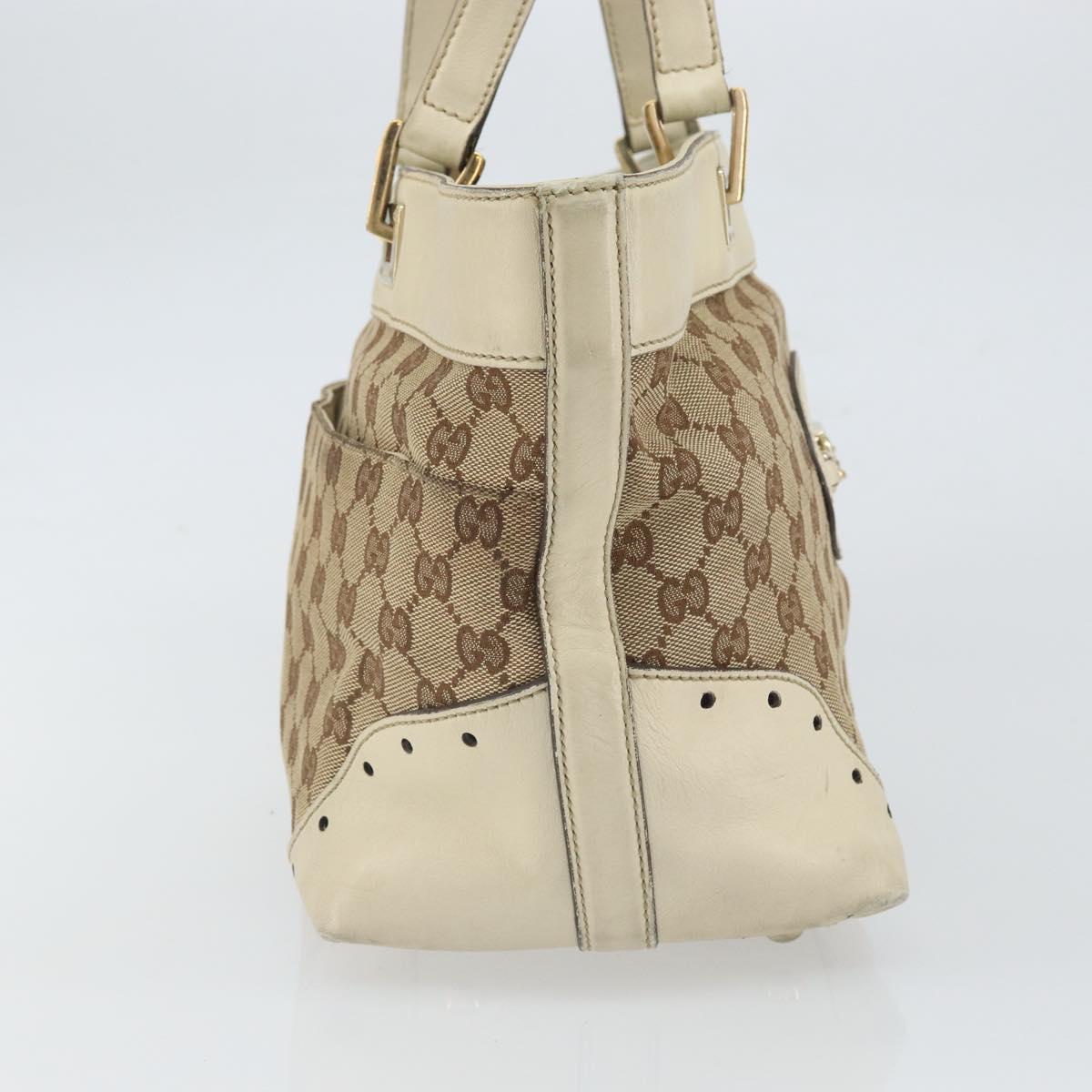 GUCCI GG Canvas Tote Bag Beige Gold 145993 Auth 163599