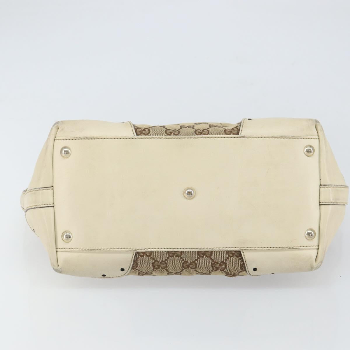 GUCCI GG Canvas Tote Bag Beige Gold 145993 Auth 163599