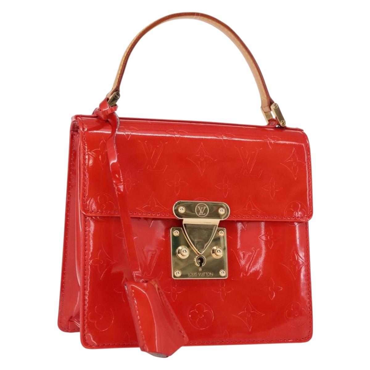 LOUIS VUITTON Monogram Vernis Spring Street Hand Bag Red M91135 Auth 163602
