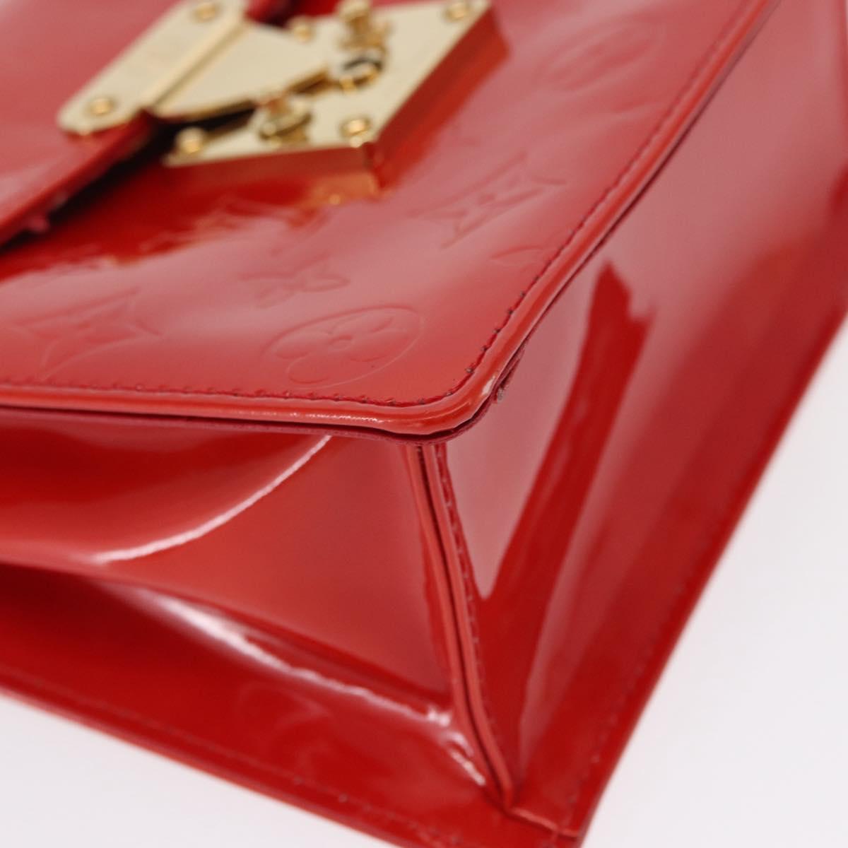 LOUIS VUITTON Monogram Vernis Spring Street Hand Bag Red M91135 Auth 163602